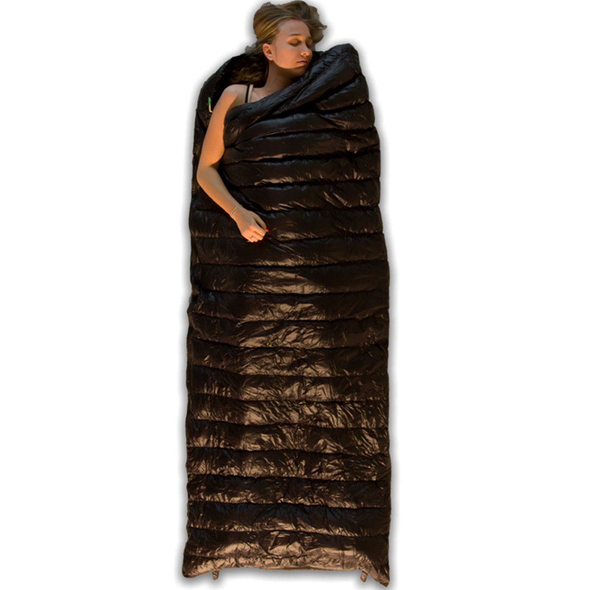  LOWLAND OUTDOOR® Ultra Compact Blanket - Donzen Slaapzak - Gewicht 495g - 210x80 Cm - Comfort Temperatuur +8°C
