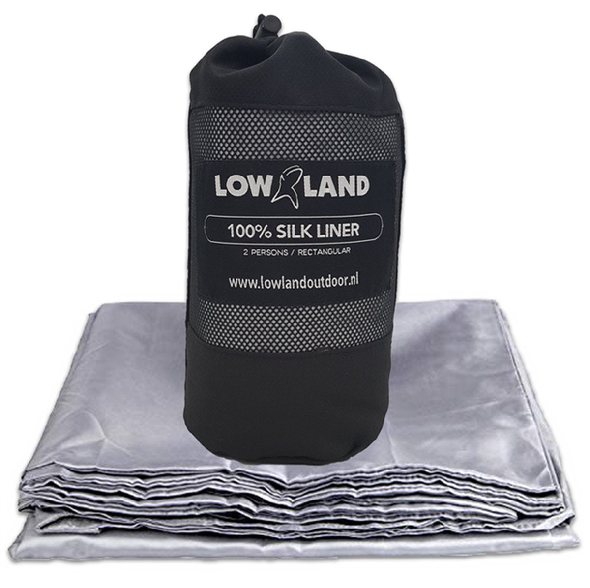  LOWLAND OUTDOOR® Lakenzak - 100% Zijde - 2 Persoons - 220x160cm - 255 Gram