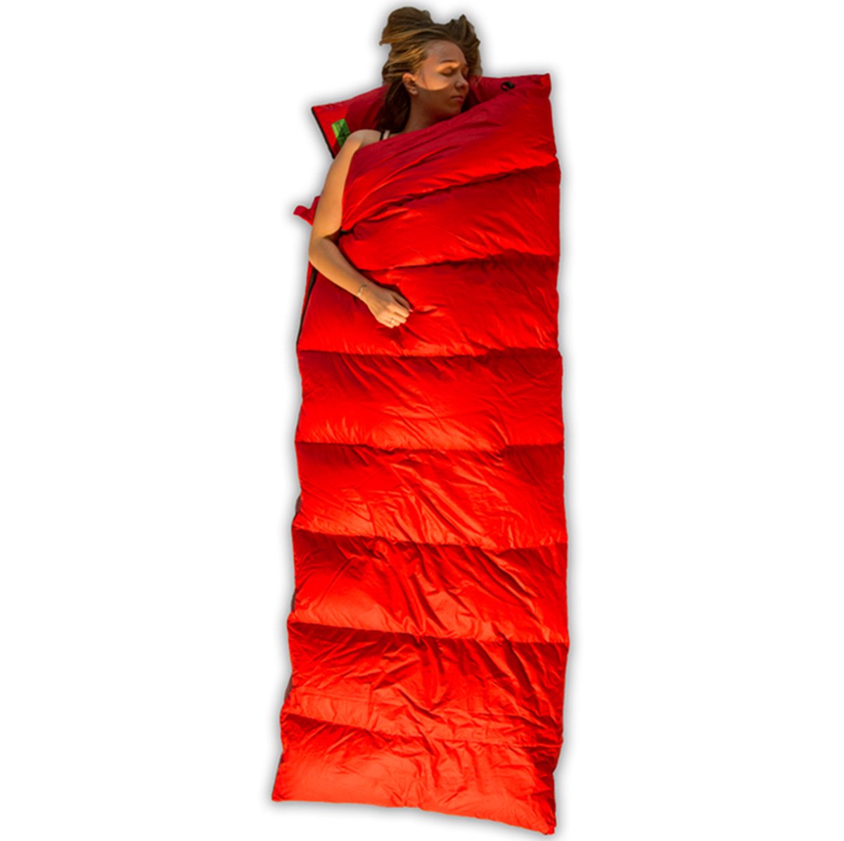  LOWLAND OUTDOOR® Donzen Slaapzak - Companion Economy - 210x80 Cm - Rood
