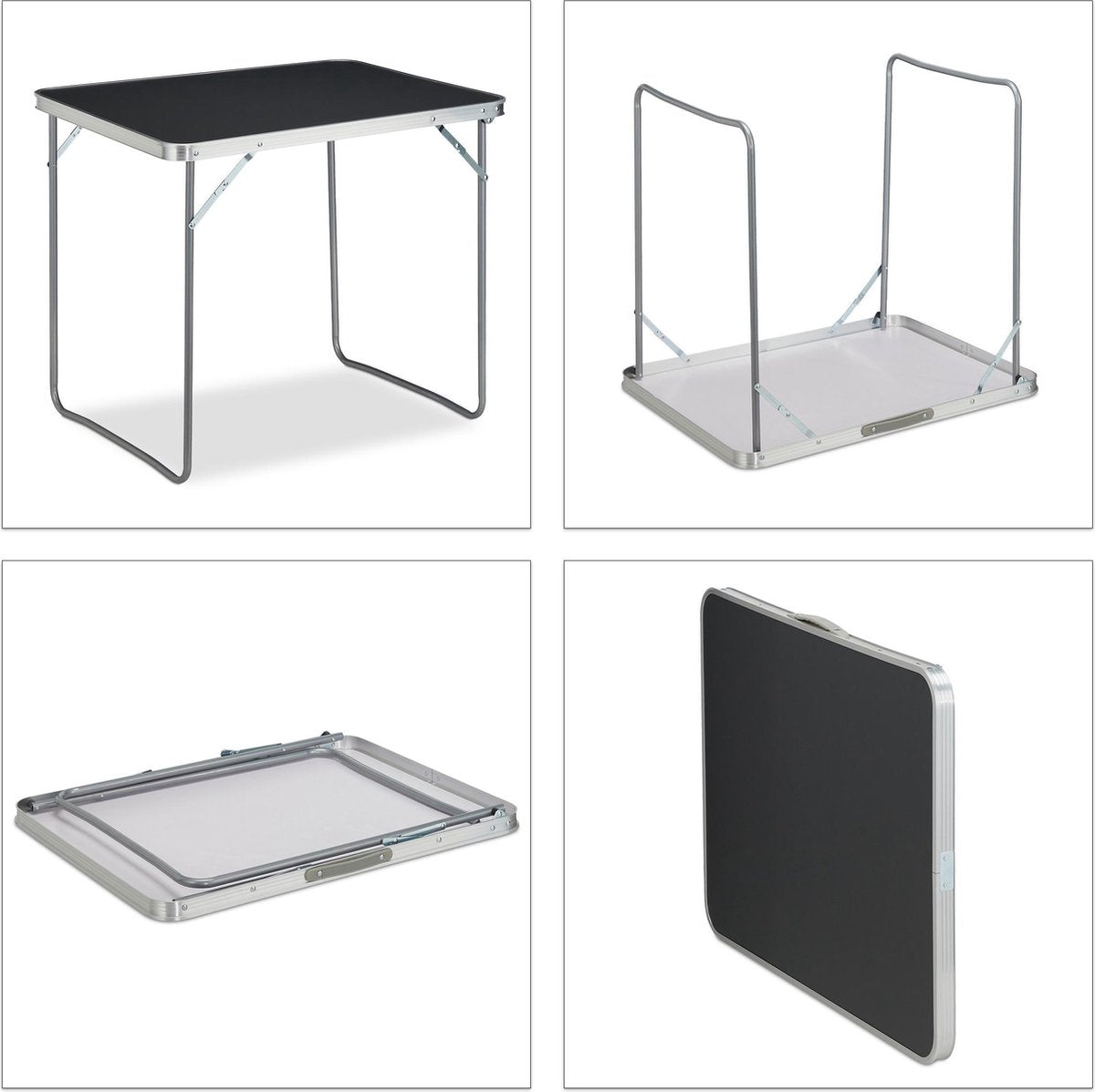  Relaxdays Campingtafel Inklapbaar - Aluminium Klaptafel - Vouwtafel Camping - Koffermodel