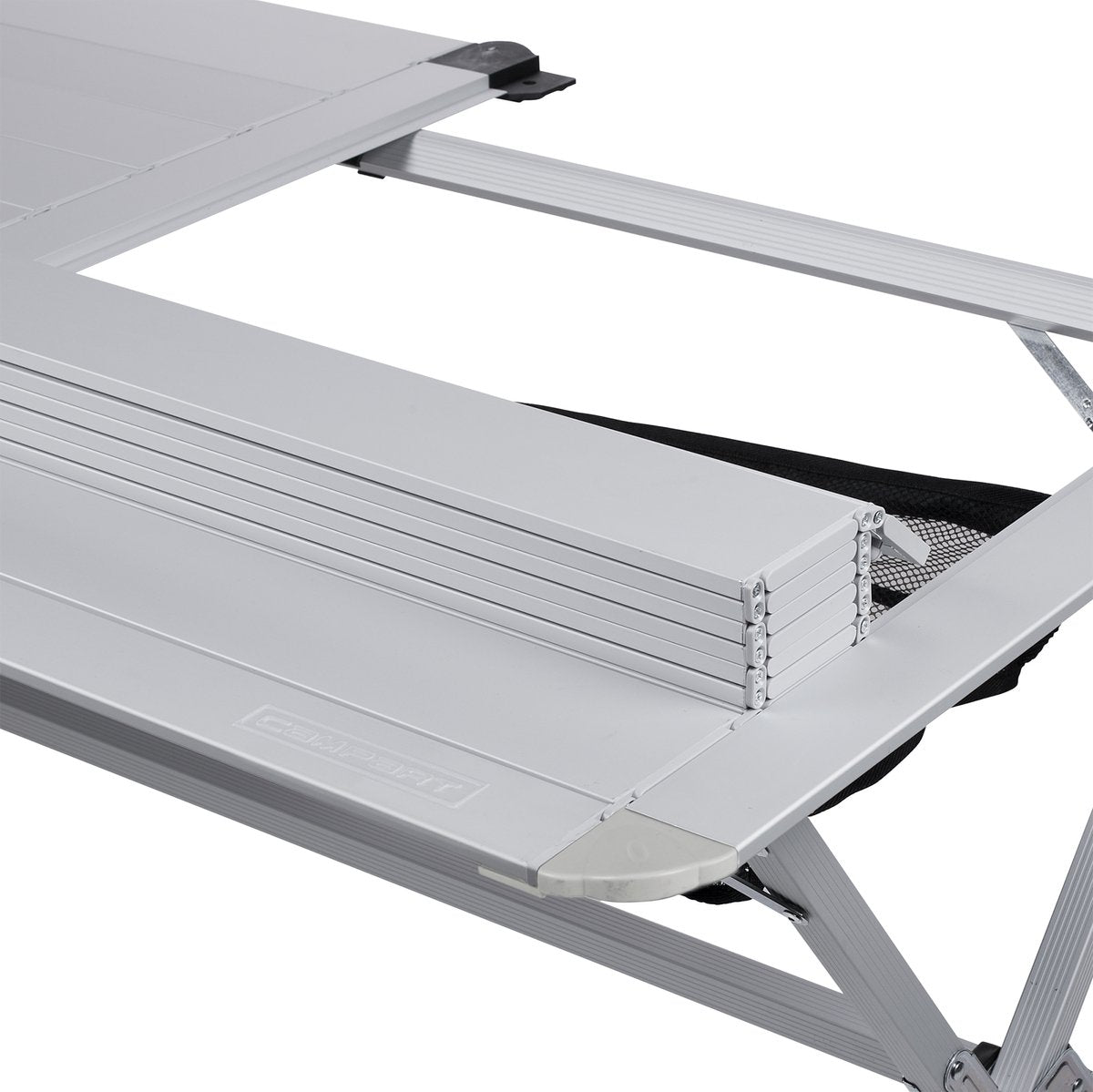  Campart Campingtafel XL TA-0806 - Opvouwbaar, Lichtgewicht En Met Verstelbare Poten - Kampeertafel Inklapbaar Inclusief Opbergtas - 140 X 80 X 70 Cm - Wit