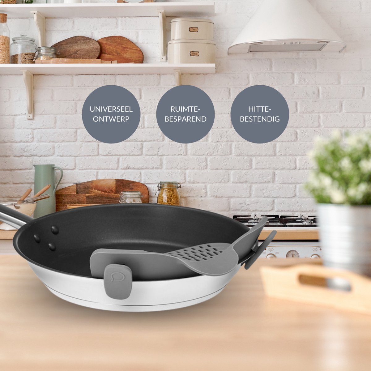  SensaHome- Siliconen Vergiet - Keuken Afgietdeksel - Afgiethulp - Siliconen - BPA Vrij - Grijs
