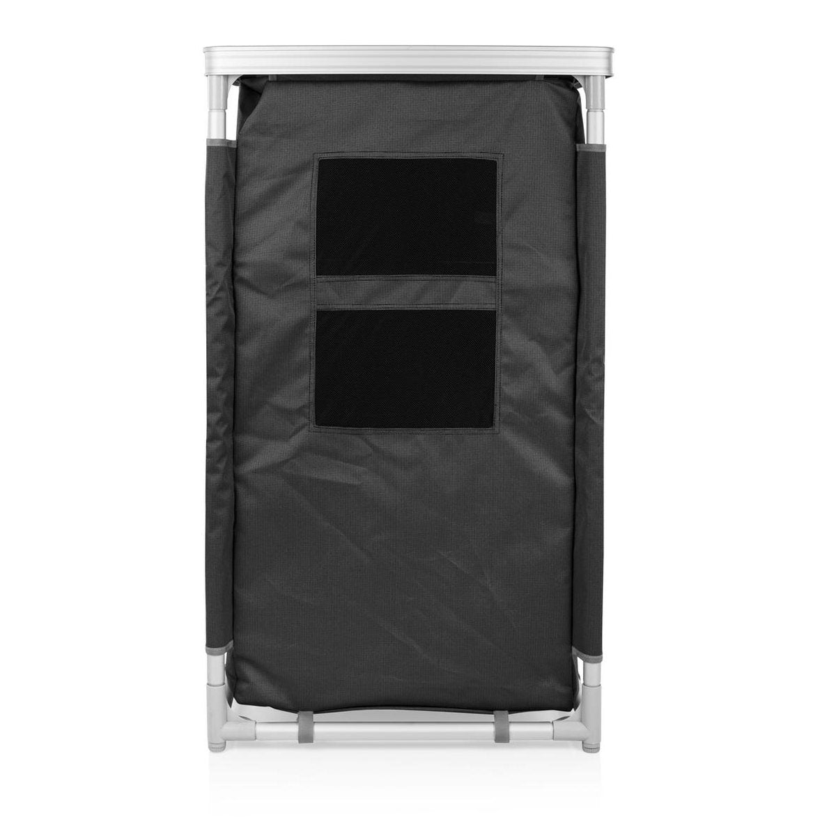  Campart Campingkast CU-0719 – Opvouwbaar En Verstelbaar - 4 Verstelbare Poten - 3 Lagen - Aluminium Frame - Grijs