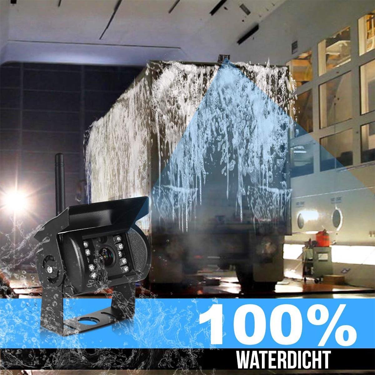  Strex Achteruitrijcamera Set Draadloos - 7" Scherm - 18LED Nachtzicht 15m - IP67 Waterdicht - Achteruitrij Camera - Geschikt Voor Auto/ Camper / Caravan / Vrachtwagen / Landbouw / Boot / Tractor