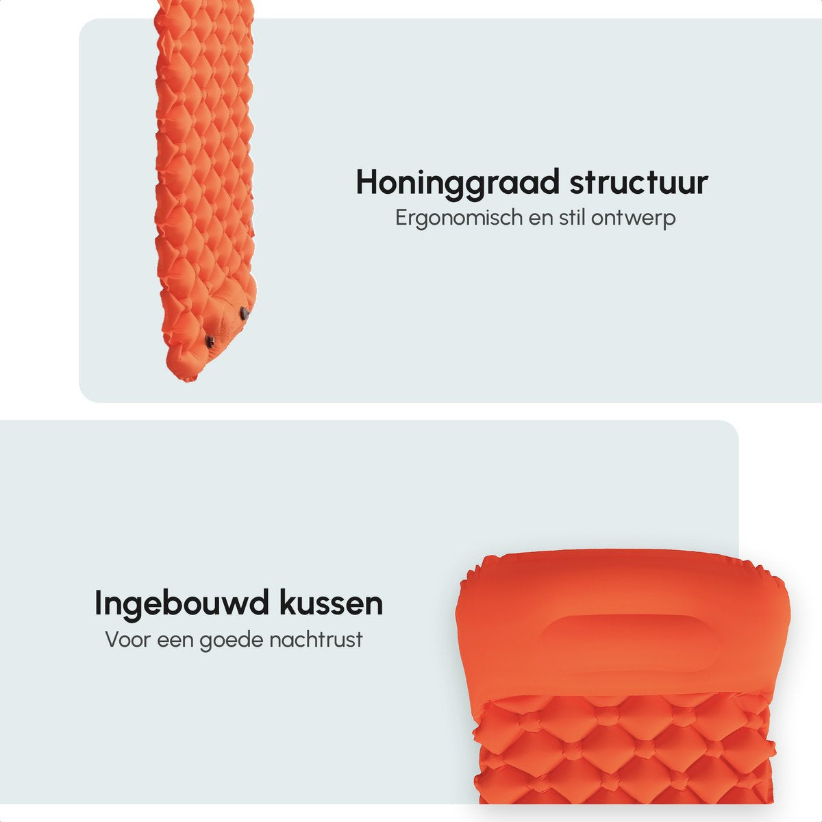  AirFeel Lichtgewicht Opsblaasbaar Slaapmatje - Ingebouwde Pomp En Kussen - 196 X 60 X 6 Cm - Orange