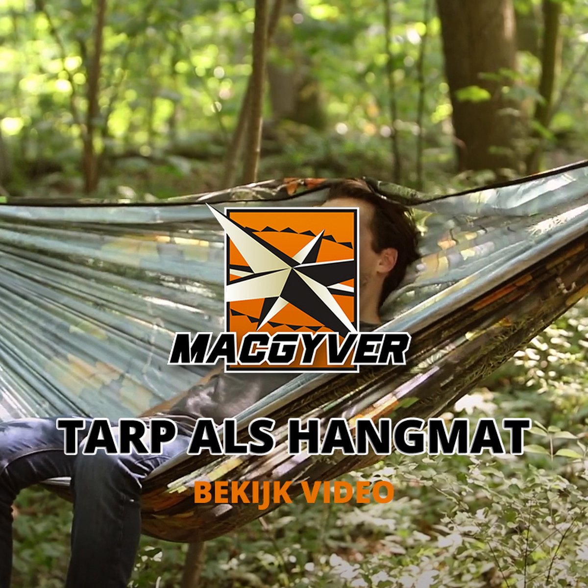  MacGyver® ‘3-in-1’ Tent | Tarp – Schaduwdoek – Hangmat | Strandtent | Outdoor-tent | Shelter | Vistent | 280 X 280 Cm | Camouflage | Waterdicht | Lichtgewicht
