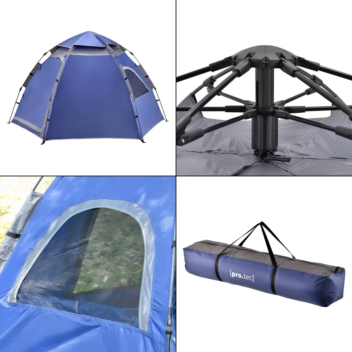 Pro-Tec Tent Nybro Automatisch 240x205x140 Cm Blauw