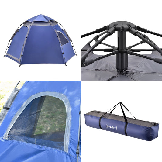 Pro-Tec Tent Nybro Automatisch 240x205x140 Cm Blauw