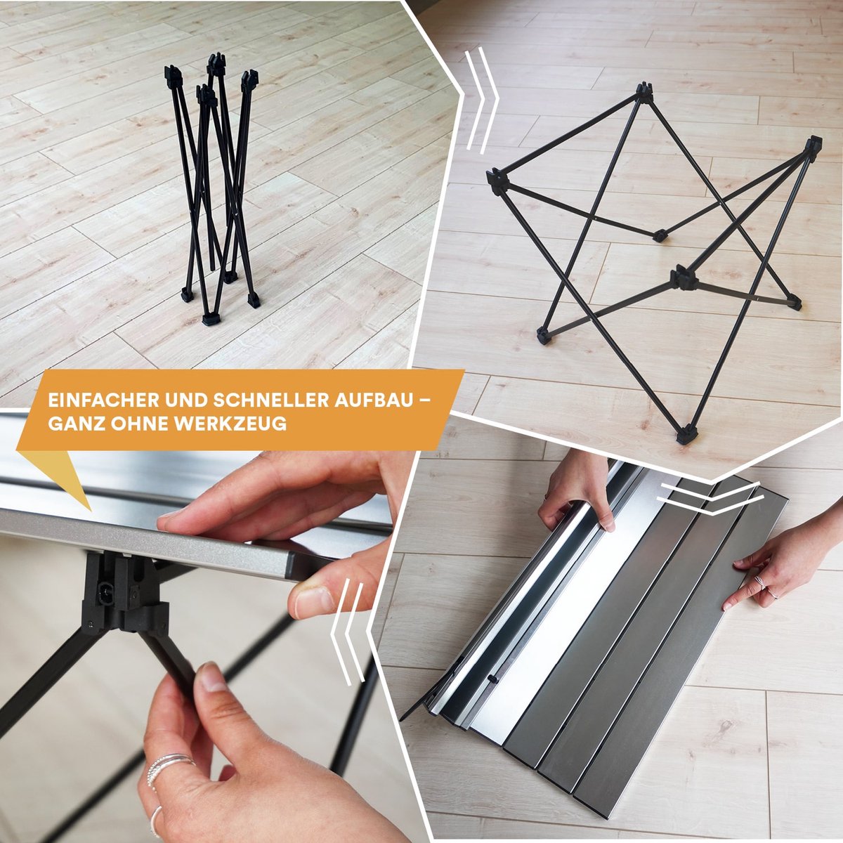  Skandika Ruka S Kleine Campingtafel – Campingtafels - Aluminium Campingtafel, Opvouwbaar, Zeer Licht, Eenvoudig Te Monteren, Stabiele Standaard - Opvouwtafel Voor Kamperen, Tenten Wandelen, Reizen, Thuis, Tuin – Tot Max. 20 Kg. - Grijs