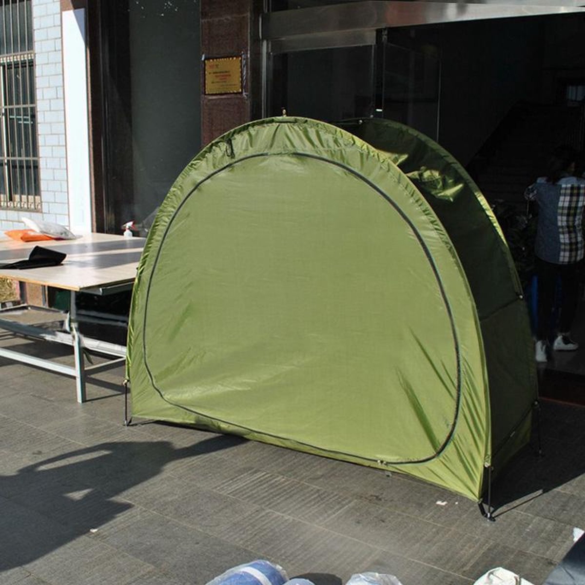 Merkloos Fietstent,Beschermhoes Fietsenschuur, Tent Voor Camping In De Open Lucht-groen 200*80*165CM