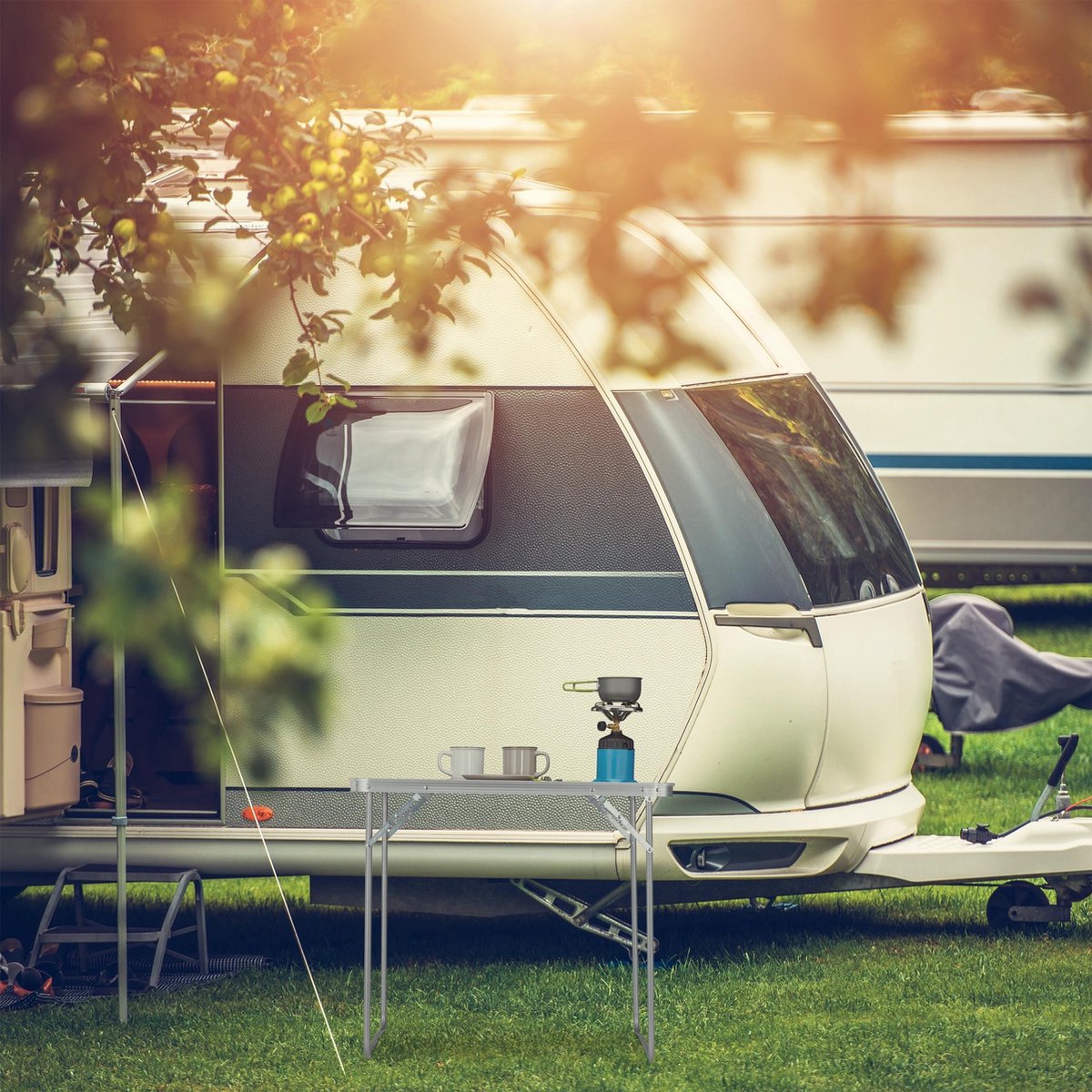  Relaxdays Campingtafel Inklapbaar - Aluminium Klaptafel - Vouwtafel Camping - Koffermodel