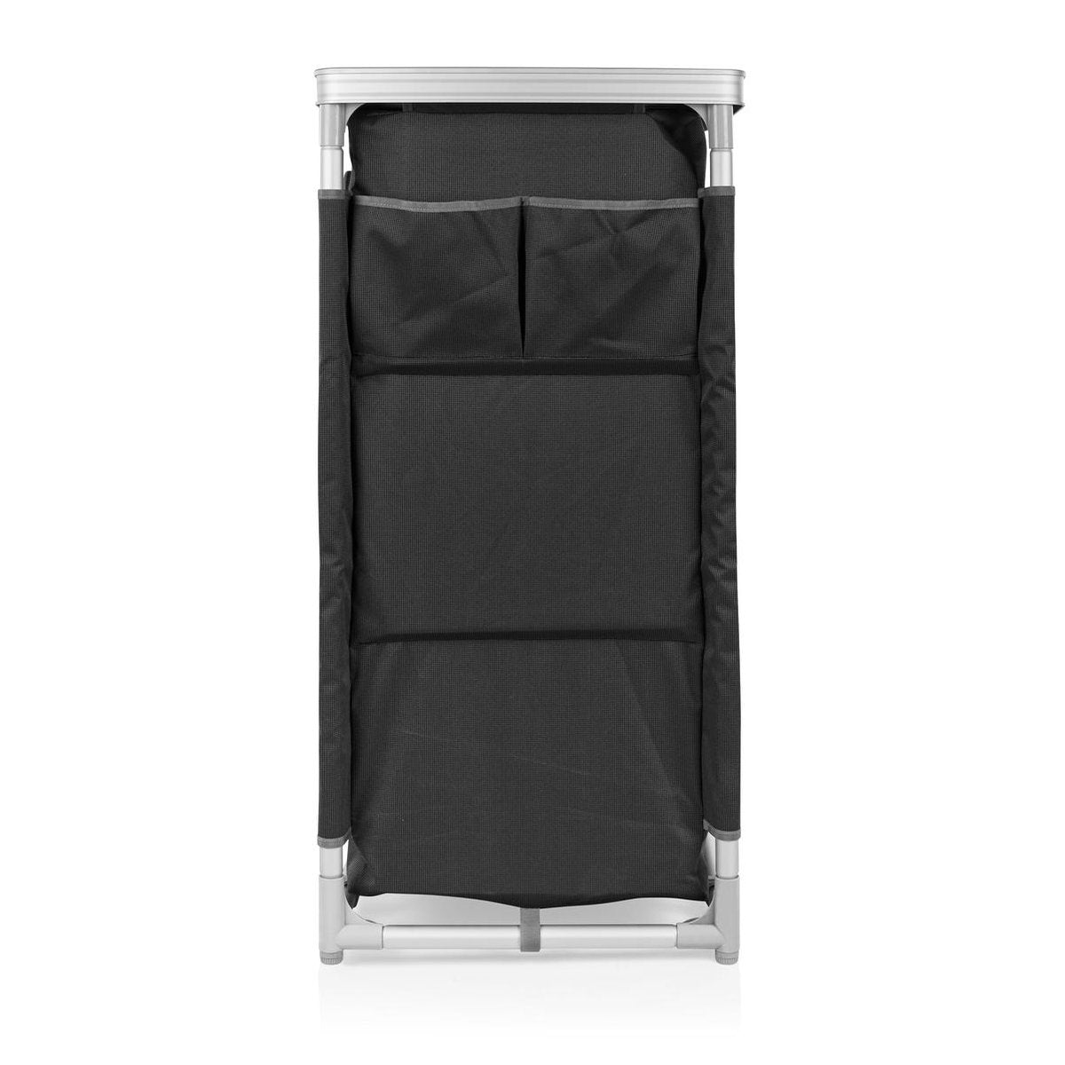  Campart Campingkast CU-0719 – Opvouwbaar En Verstelbaar - 4 Verstelbare Poten - 3 Lagen - Aluminium Frame - Grijs