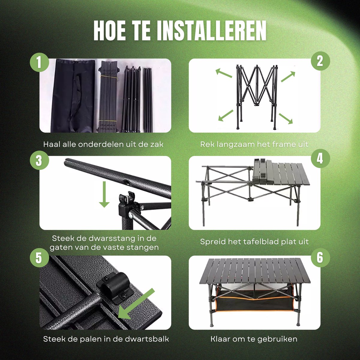  Campingtafel Inklapbaar En Opvouwbaar - Kampeertafel - Lichtgewicht Hittebestendig