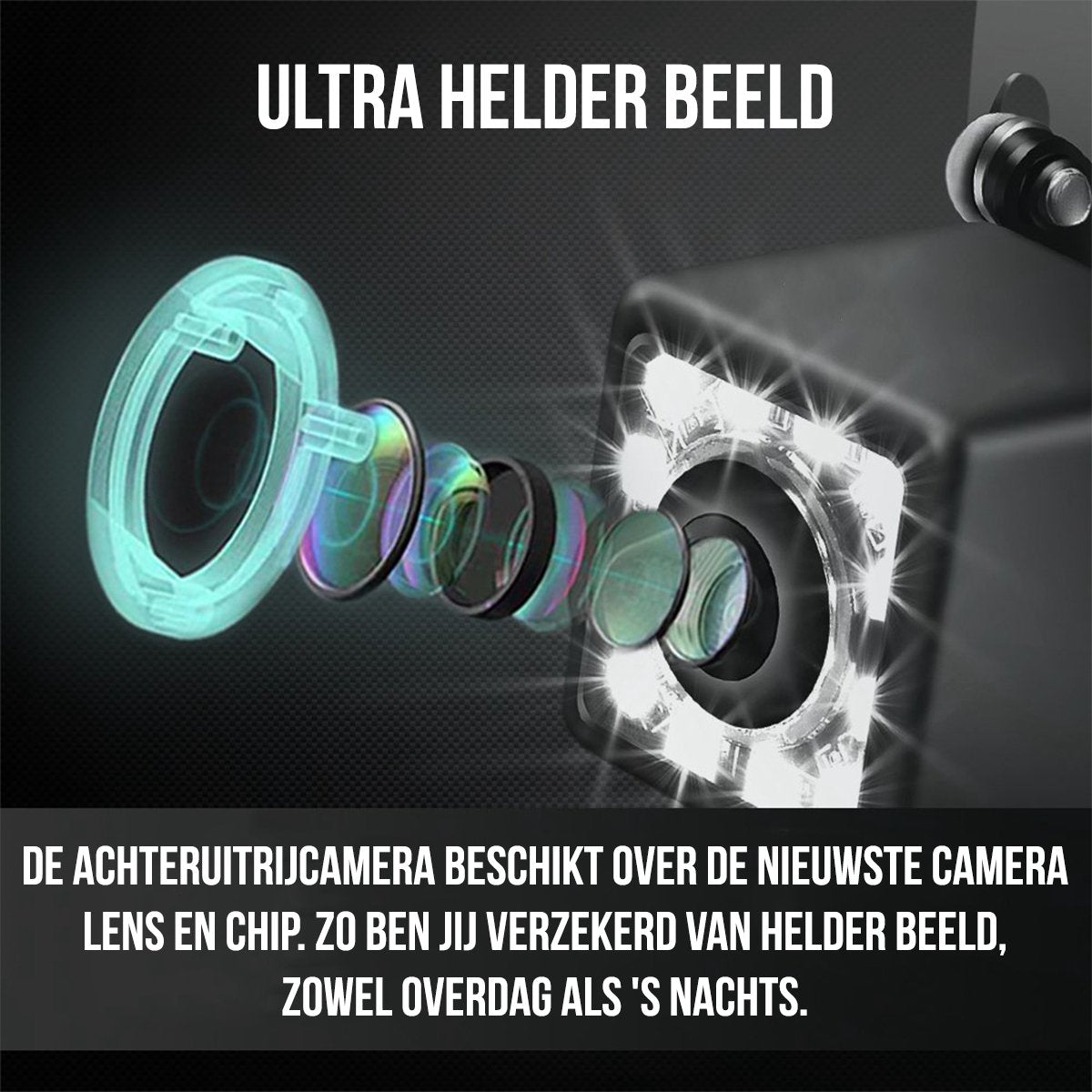  Strex Achteruitrijcamera - Universeel RCA - 12 LED Nachtzicht - IP68 Waterdicht - Achteruitrij Camera Auto