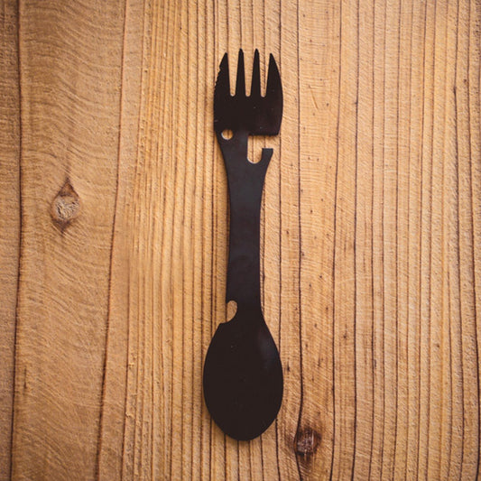  Ikgaopavontuur Reisbestek Spork (Aluminium / RVS) - Lichtgewicht Reisbestek To Go - Lepel, Mes En Vork In één Multitool
