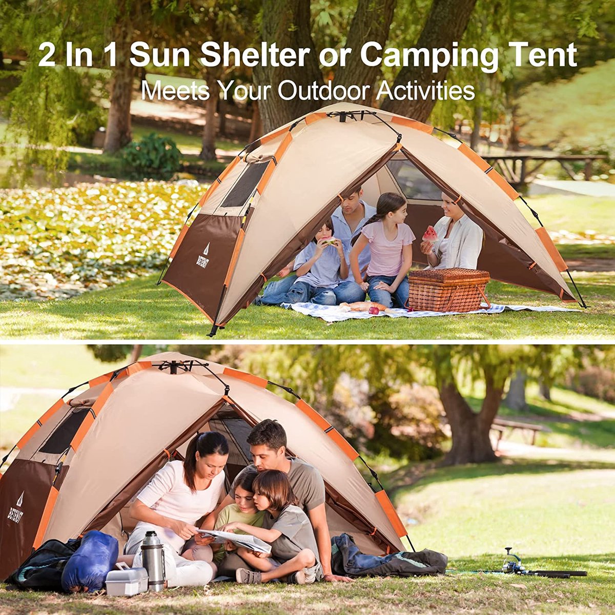 Merkloos Kamping Tent / Absolutely Waterproof, Lightweight Camping Tent With - Tent Ideal For Camping In The Garden, Dome Tent,