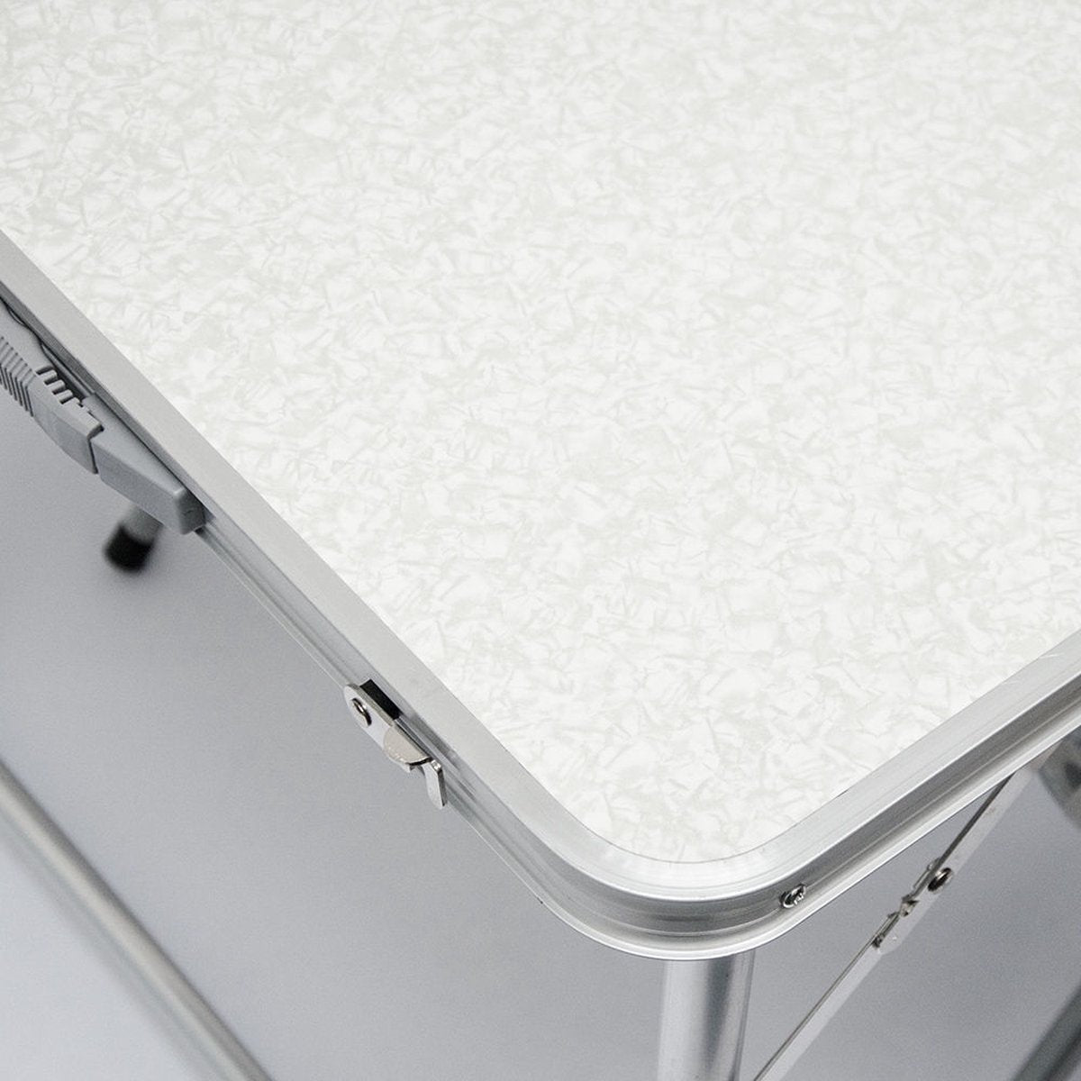  Aluminium Kampeertafel 120x60cm - Campingtafel Inklapbaar - 3-voudig Verstelbare Vouwtafel Grijs