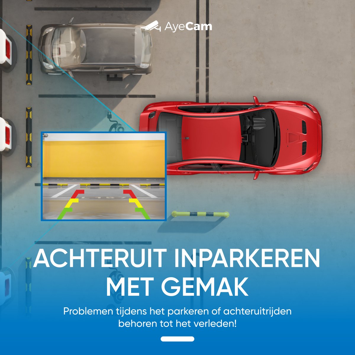  AyeCam Achteruitrijcamera - 4,3 Inch Scherm - 2 Kanaals – Nachtzicht - Incl. Begeleidingslijnen