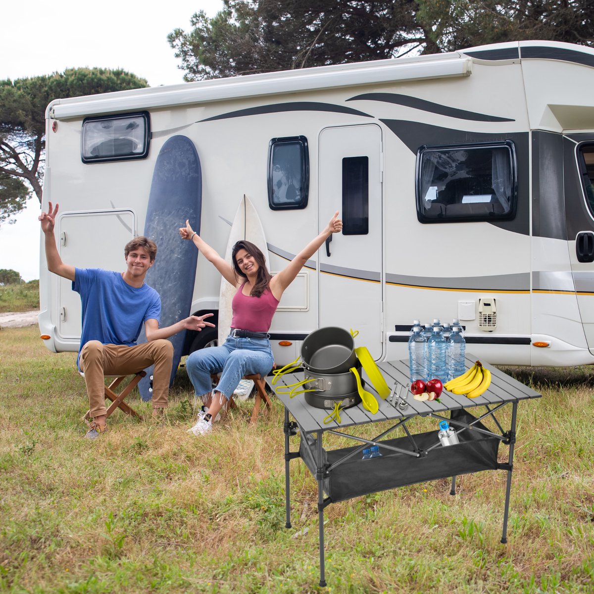  Campingtafel Inklapbaar En Opvouwbaar - Kampeertafel - Lichtgewicht Hittebestendig