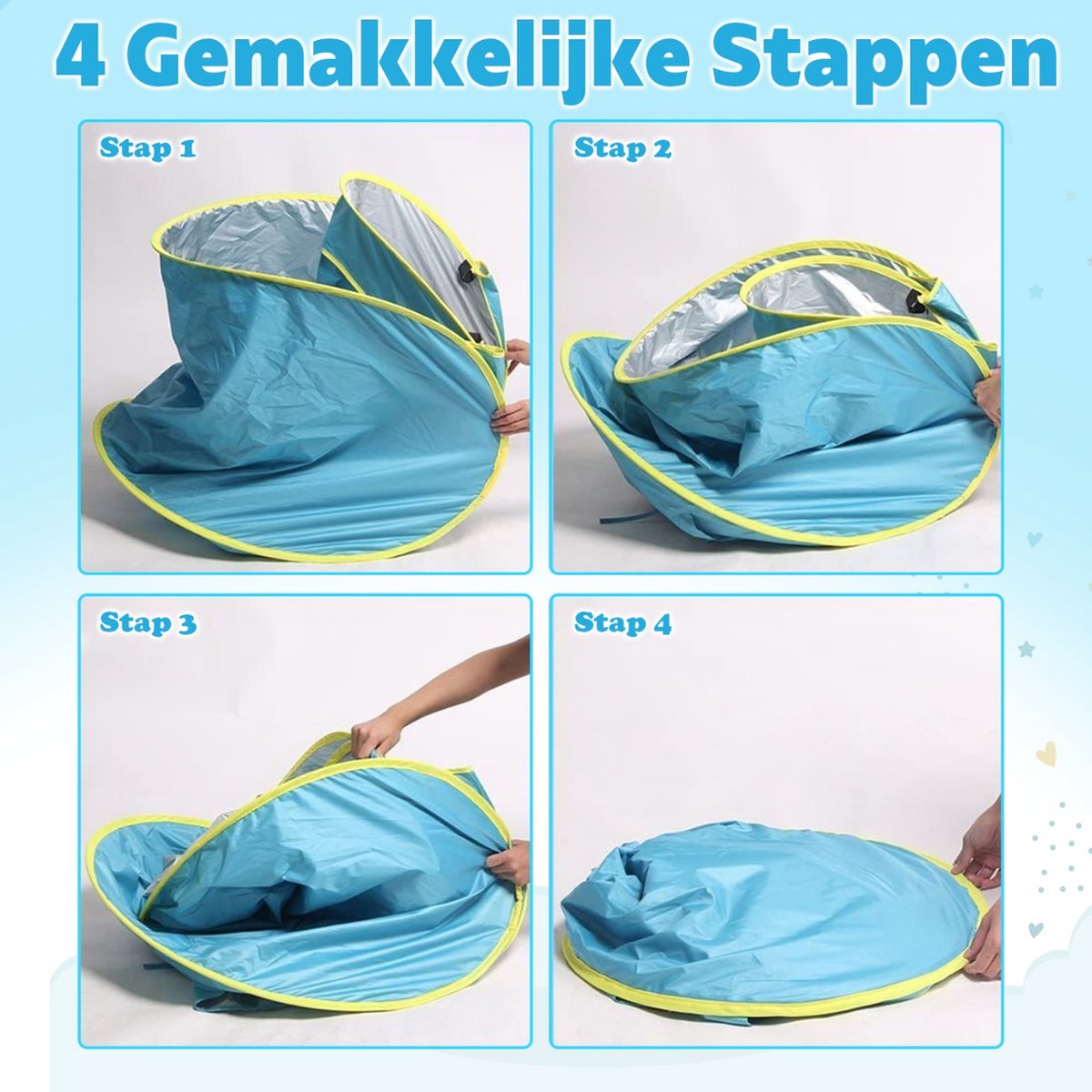  Seidon Strandtent Baby - Pop Up Tent - UV Bescherming - Baby En Kind - Waterdicht - Zwembadje - UV Bescherming
