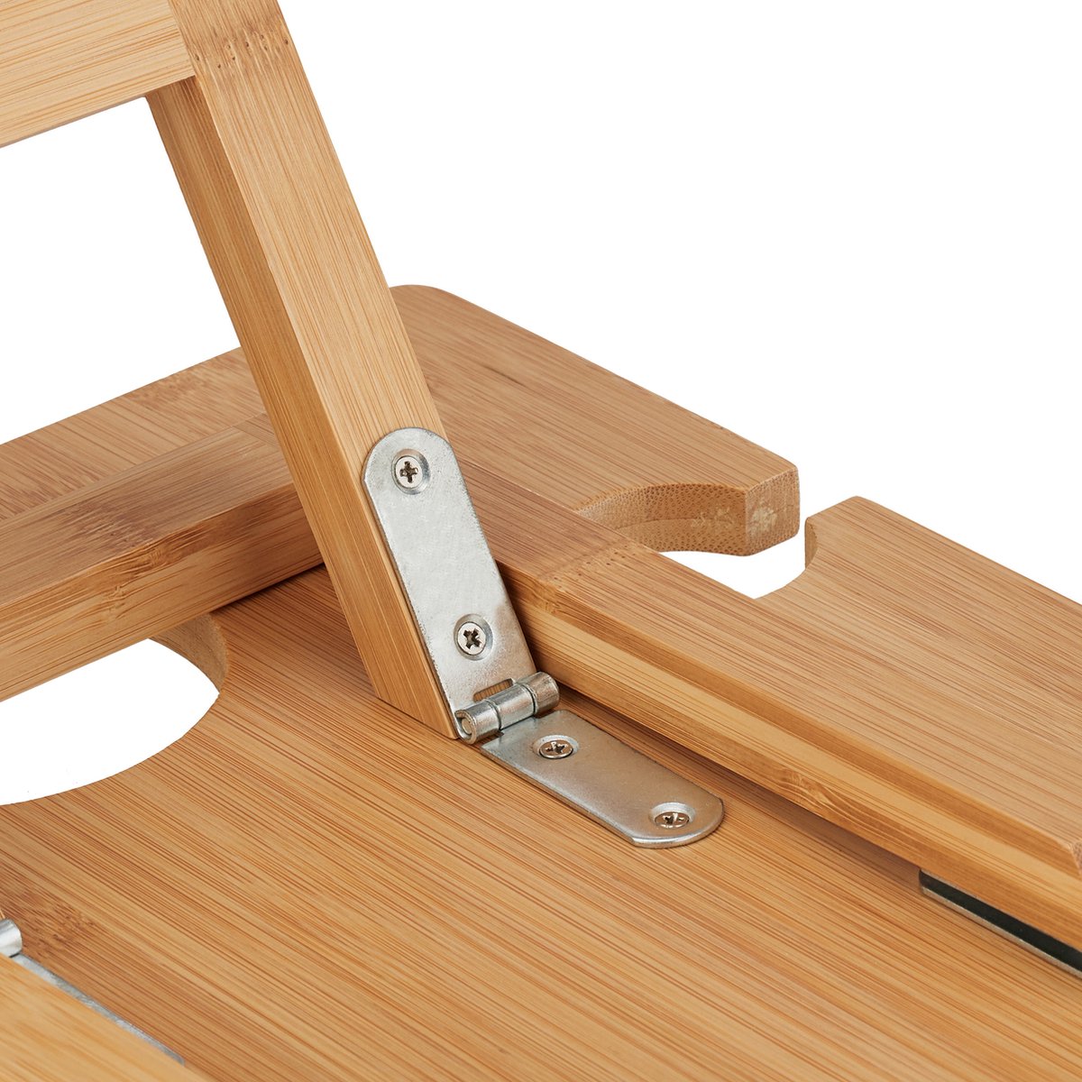  Relaxdays Opvouwbare Picknick Wijntafel - 4 Wijnglazenhouders - Bamboe Dienbladtafel Klein