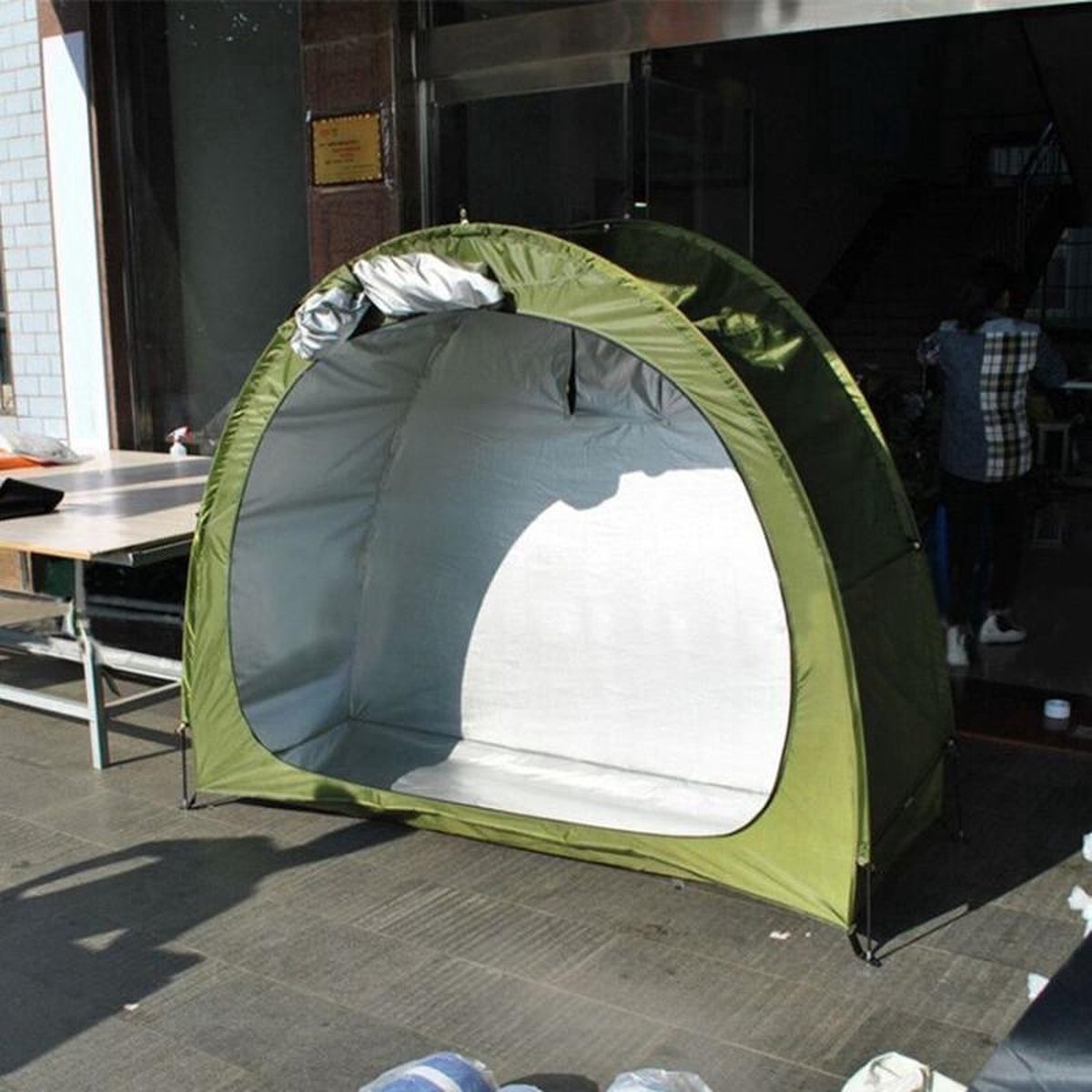 Merkloos Fietstent, Beschermhoes Fietsenschuur, Tent Voor Camping In De Open Lucht-groen 200*80*165CM