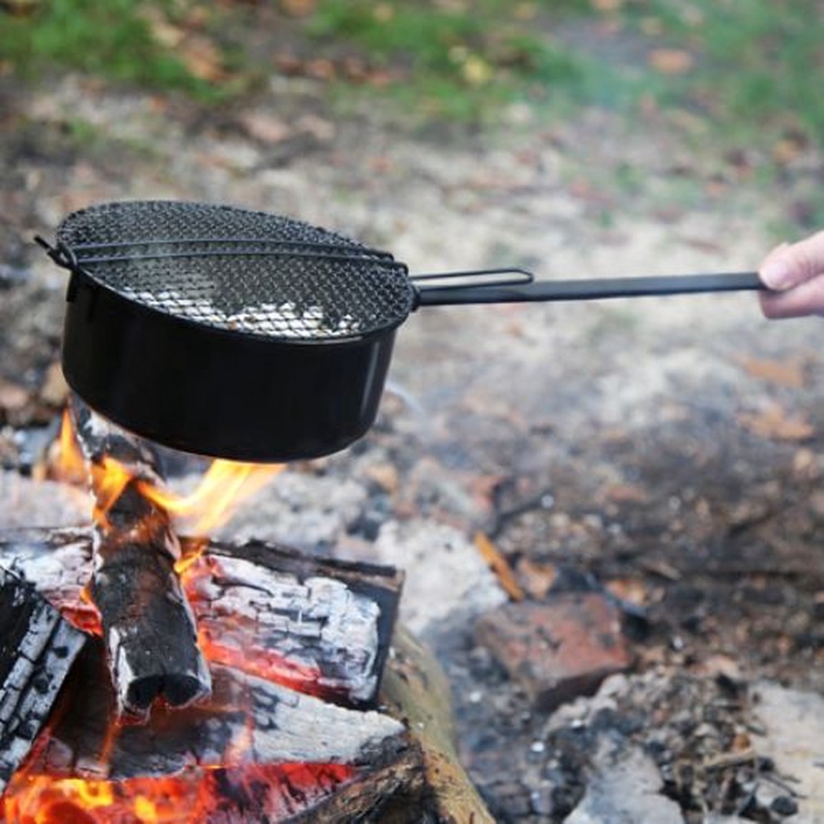  3BMT Popcorn Pan Voor Kampvuur - Met Popcorn Mais - Ook Voor BBQ