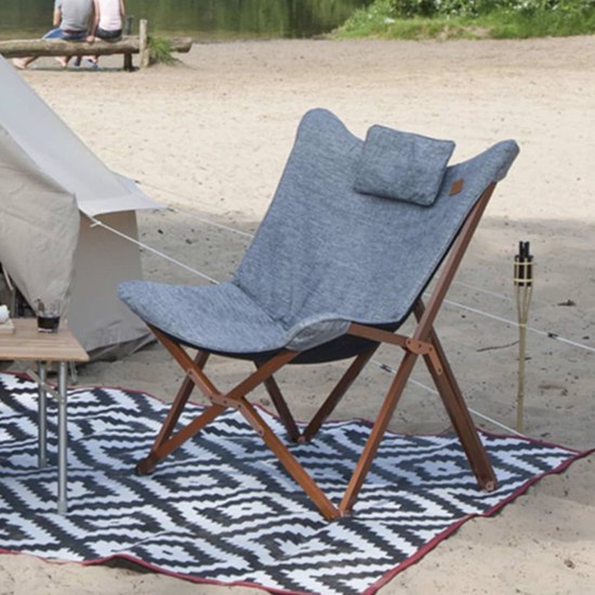  Bo-Camp - Urban Outdoor - Relaxstoel - Bloomsbury - L - Oxford Polyester - Grijs