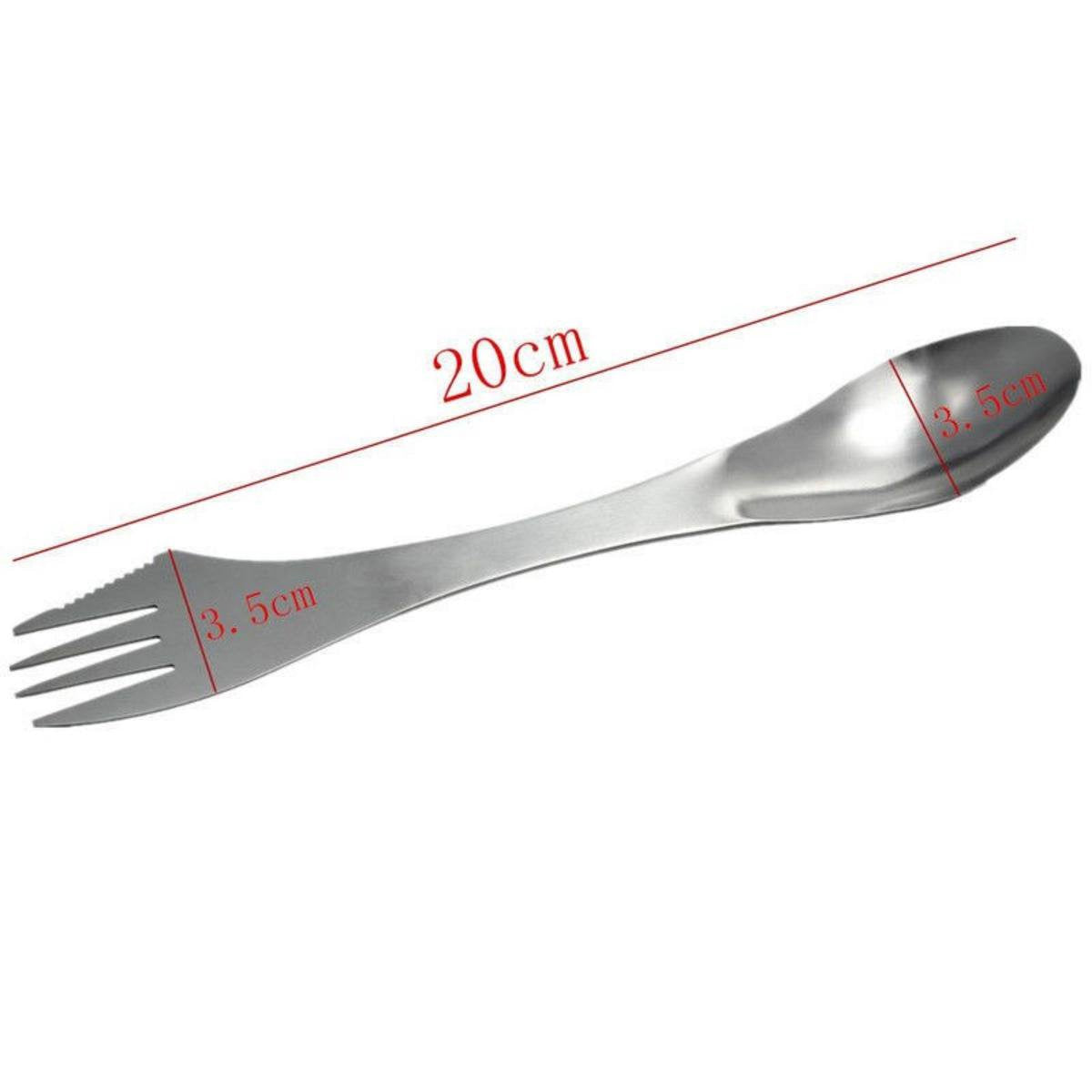  KELERINO. RVS Spork - Survival Outdoor Camping - Vork, Lepel &amp; Mes