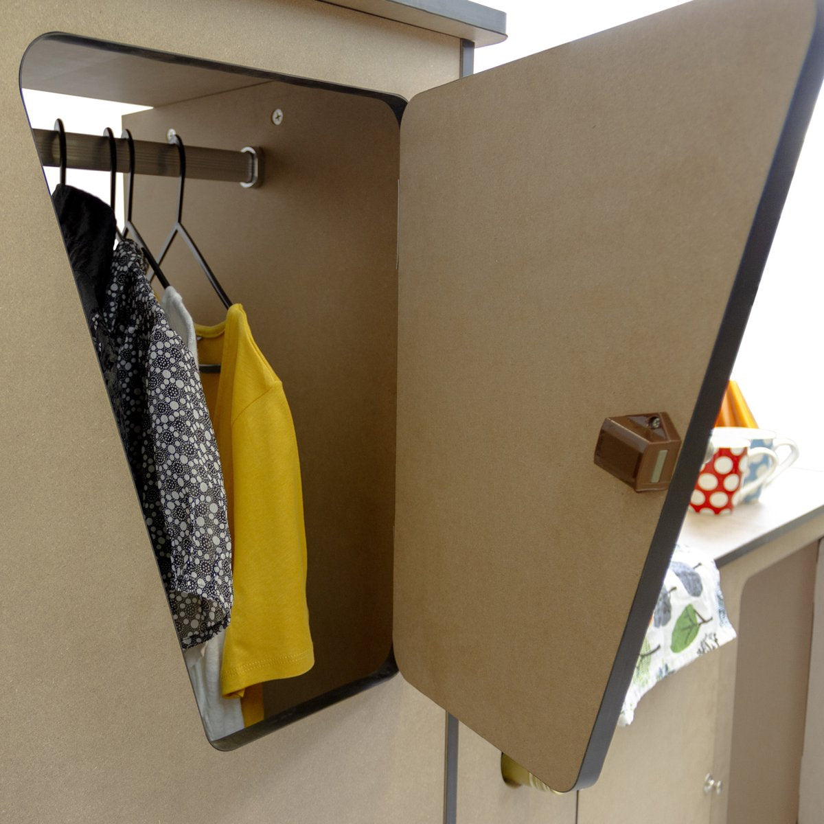  Camper Keuken MDF - Linkerkant EU - Inclusief Kledingstang + Wijnrek - Onbewerkt - Inbouw Kasten Inrichting Kampeerauto Caravan