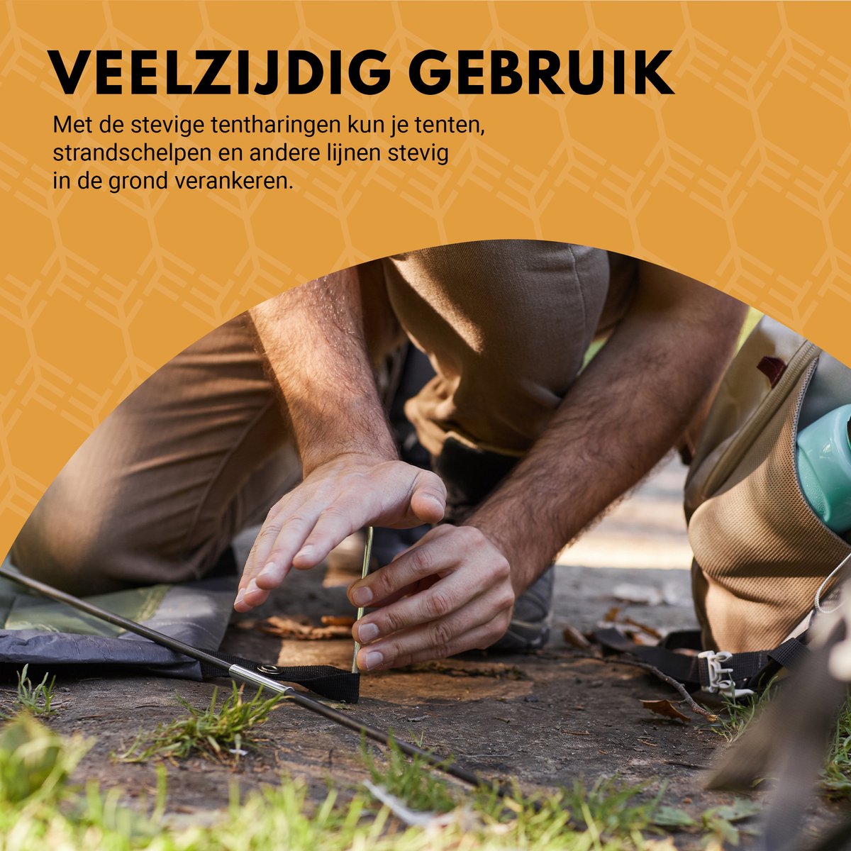  Stalen Haringen Set Van 50st. - Premium Staal - Grondanker - Tent Haring - Grondhaken - Tent Spijker - 20cm Lang - 3cm Haak - 3,5mm Premium Dikte Tentharing - Groots®