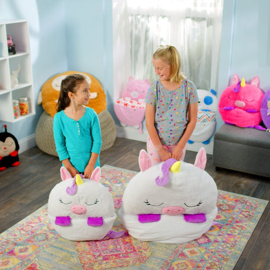  Mediashop Happy Nappers Kinderslaapzak - 2-in-1 Zachte Knuffel En Zomerslaapzak - Roze Eenhoorn Motief Voor Kinderen Van 3 Tot 6 Jaar