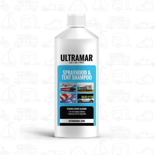  Ultramar - Sprayhood &amp; Tent Shampoo - 1L - Tentdoekreiniger - Voor Bootkap, Tent, Cabriodak, Zonwering - Tentonderhoud - Bootonderhoud - Schoonmaakmiddel