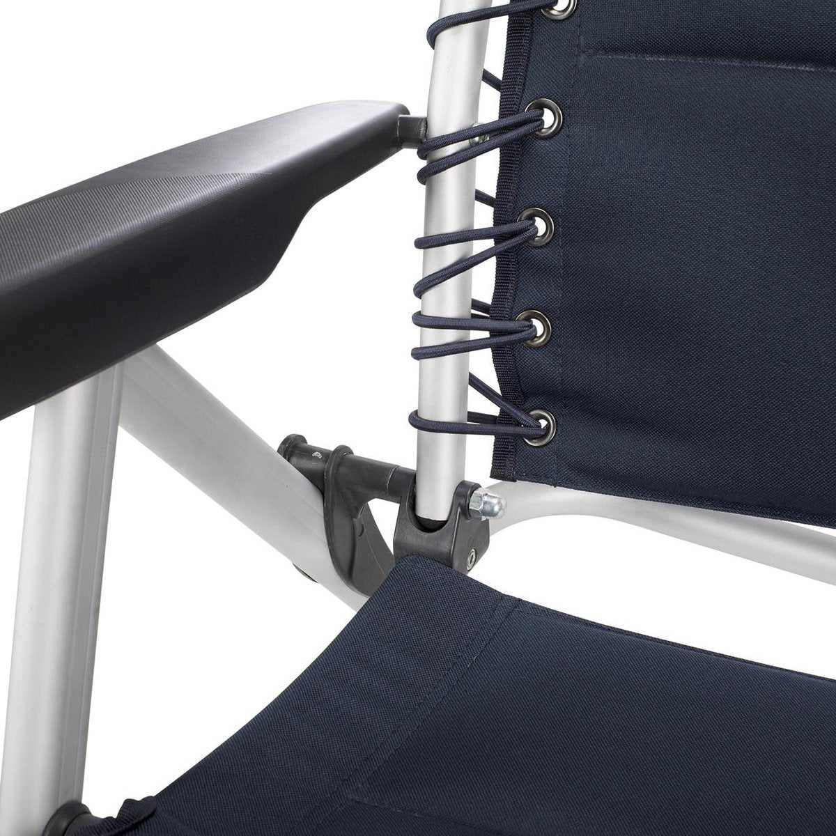 Campart Campingstoel CH-0592 - Opvouwbaar Met Hoofdsteun - 7 Verstelbare Standen - Lichtgewicht - Blauw