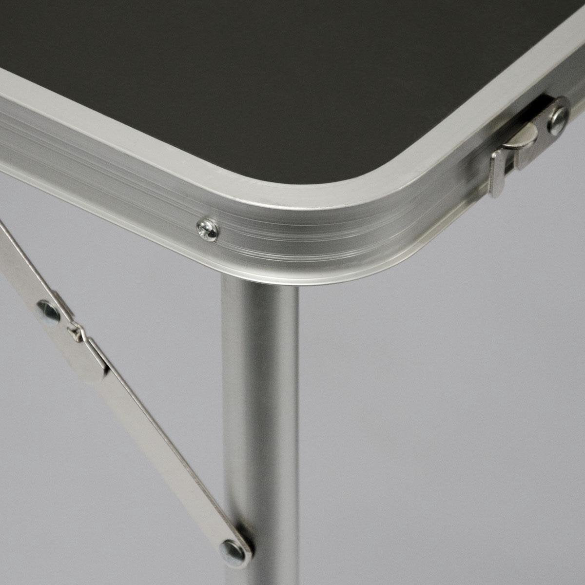  Aluminium Kampeertafel 120x60cm - Campingtafel Inklapbaar - 3-voudig Verstelbare Vouwtafel Antraciet