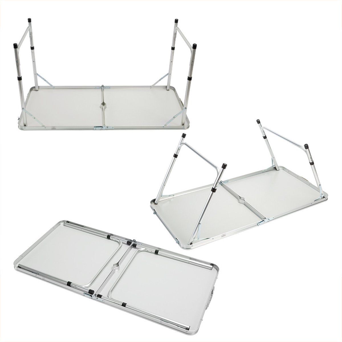  Casaria Campingtafel – Inklapbaar Verstelbaar - 120x60x70 Cm Grijs