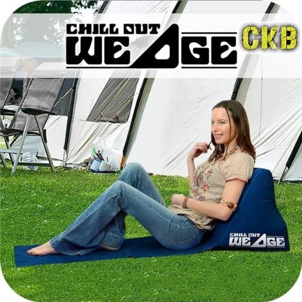  CKB LTD - Chill Out - Luchtbed - Campingstoel - Wedge Opblaasbare Ligstoel - Blauw Strandstoel 1 Persoons Volwassen Luchtbedden Kampeerstoel Vouwstoel Stoel Slaapmatje Slaapmatten Opvouwbaar Volwassenen Tuinstoel Opblaasstoel Kampeerstoelen Lucht