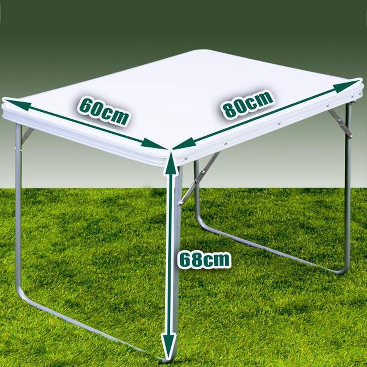 Merkloos Aluminium Inklapbare Tuintafel - Campingtafel - 80x60x68 Cm