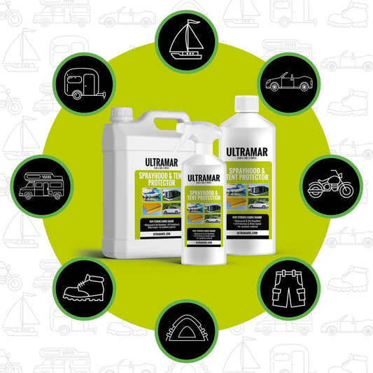  Ultramar - Sprayhood &amp; Tent Protector 1L - Impregneermiddel Voor Bootkap, Tent, Cabriodak - Maakt Waterdicht En Geeft Extra Bescherming