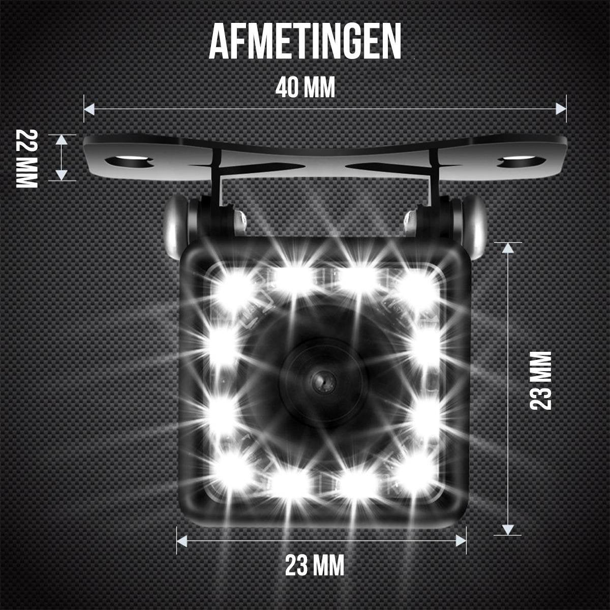  Strex Achteruitrijcamera - Universeel RCA - 12 LED Nachtzicht - IP68 Waterdicht - Achteruitrij Camera Auto