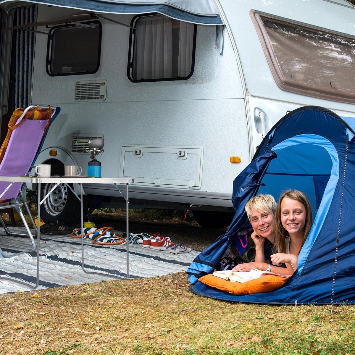  Relaxdays Campingtafel Inklapbaar - Aluminium Klaptafel - Vouwtafel Camping - Koffermodel