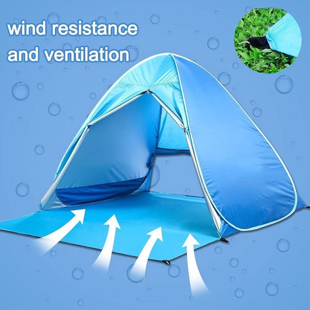  IGOODS Pop-up Tent - 2/3-Persoons - Blauw