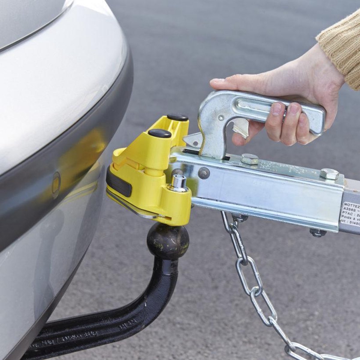  Mottez - Disselslot / Trekhaakslot Diefstalbeveiliging Voor Aanhanger / Caravan