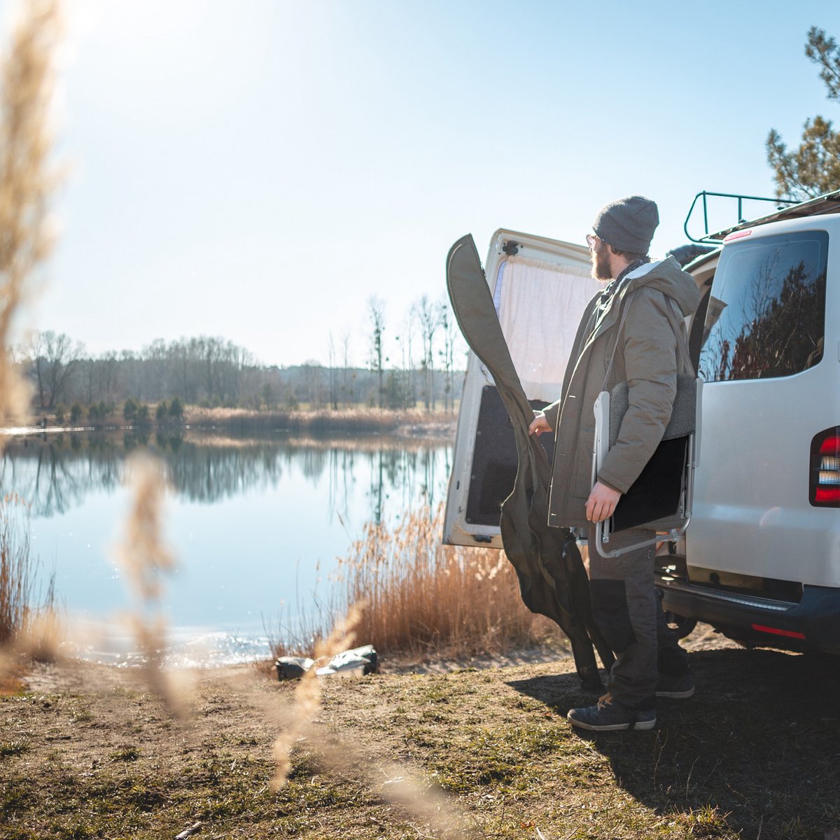  Relaxdays Strandstoel Opvouwbaar - Set Van 2 - Lage Campingstoel - Kampeerstoel Leuning - Grijs