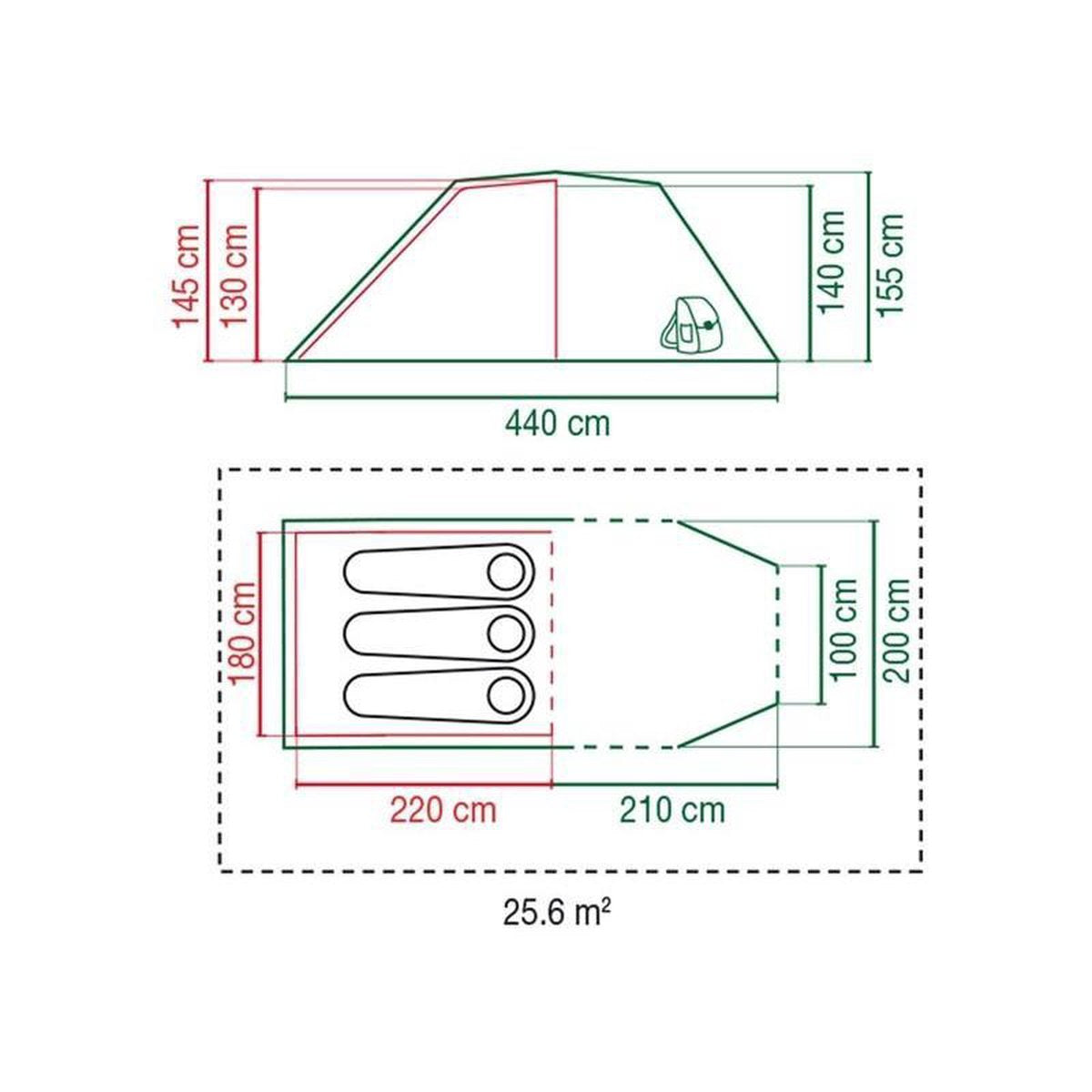  Coleman Chimney Rock 3 Plus Tunneltent - Verduisterend - 3-Persoons