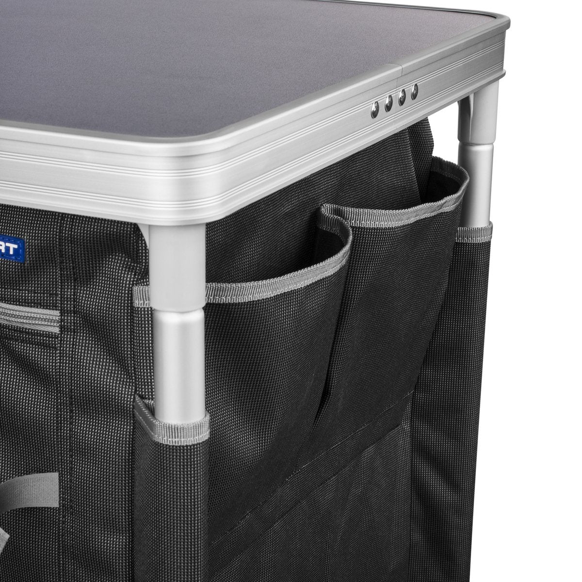  Campart Campingkeuken KI-0734 - Campingkast Groot - 4 Verstelbare Poten - Opvouwbaar En Lichtgewicht - Inclusief Opbergtas - Grijs
