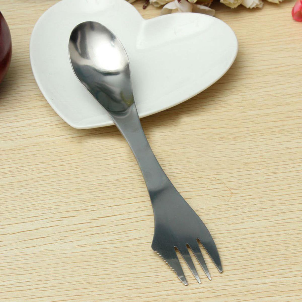 KELERINO. RVS Spork - Survival Outdoor Camping - Vork, Lepel &amp; Mes