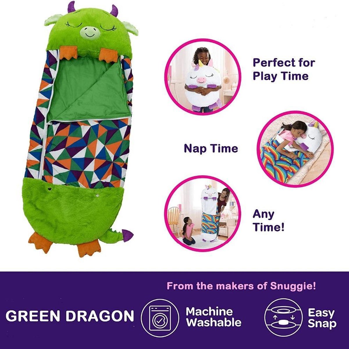  Draak Slaapzak -160 Cms | Kinderslaapzak | Slaapzak Junior | Nappers | Children Sleeping Bag | Kinderen Slaapzak | Super Soft 2 In 1 Fun Pillow &amp;Sleepy For Boys | Draak Slaapzak | Zachte Slaapzak | Knuffel Slaapzak | 2 In 1 Slaapzak | Kinderen