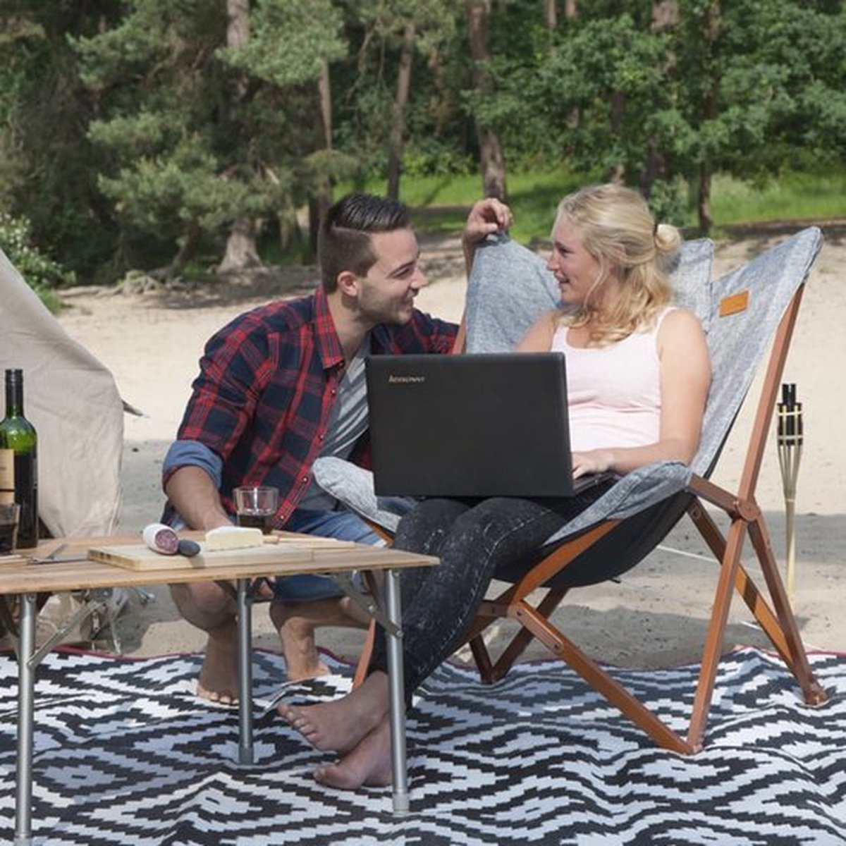  Bo-Camp - Urban Outdoor - Relaxstoel - Bloomsbury - L - Oxford Polyester - Grijs