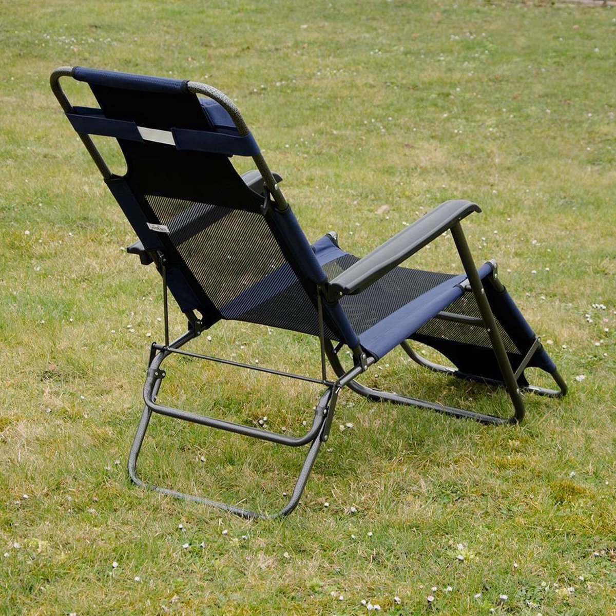  Ligstoel 180x60cm - Opvouwbaar Campingstoel Ligbed Strandstoel Tuinstoel Vouwligstoel Blauw